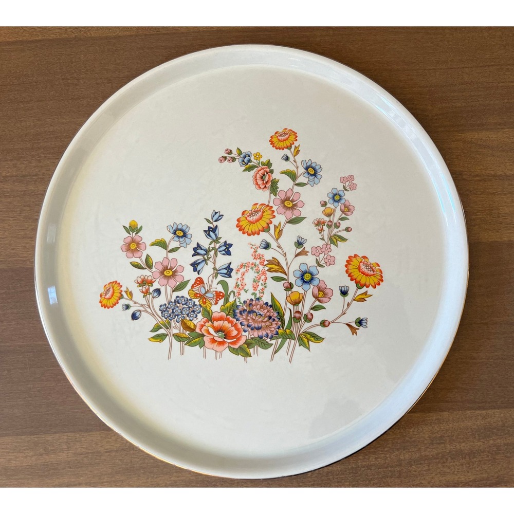 Vintage  High Tea 11" Hostess Platter Floral Cottage Robinson‎ Design Japan